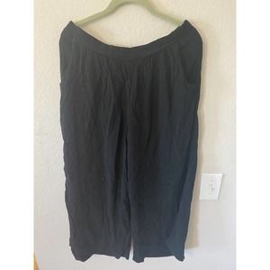 Sactuary Linin Black Womens Cropped Wide Leg Pants size L